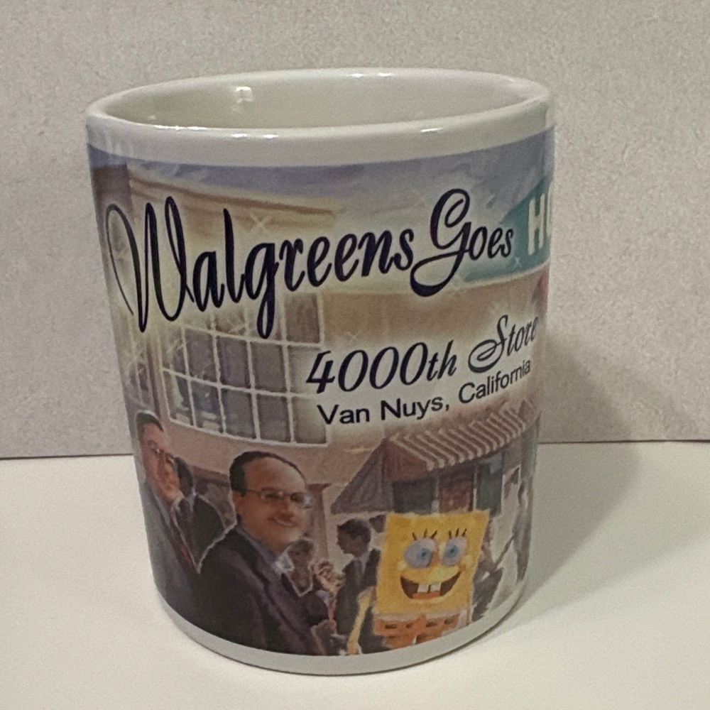 Walgreens Goes Hollywood Commemorative Mug 4000th Store Featuring SpongeBob